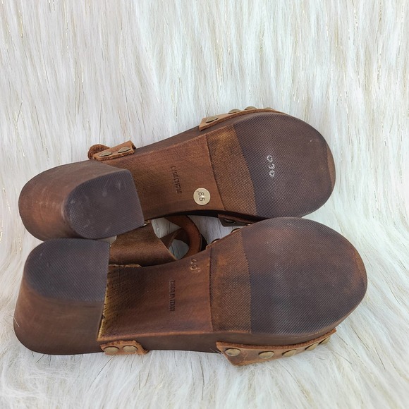 Mila Paoli Strappy Heel Sandals Brown Leather Open Toe Heels Platform 8.5 - Picture 7 of 10